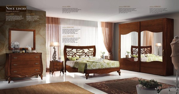 Schlafzimmer Bett Nachttisch Kleiderschrank Kommode Spiegel Garnitur Set 6Tlg-image