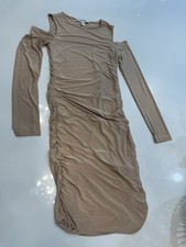 Forever 21 Womens Long Dress Stretch Large Beige Brown