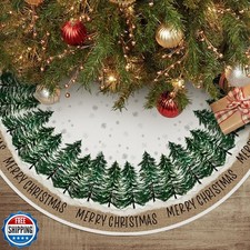 AVOIN colorlife Merry Christmas Christmas Tree Skirt 36 Inch, Snowflake Winte