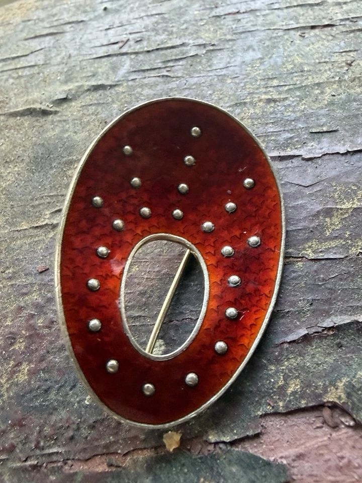 Oystein Balle Broche Esmalte Plata Esterlina Noruega Noruega De Colección 2914 - Imagen 3 de 4