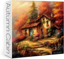 Vintage Cabin Landscape Puzzles for Adults 1000 Pieces, Beautiful House... 