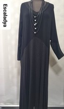 Escaladya, Kleid, grau, schwarz, Streifen,  % SALE %  TU= bis Gr.44/46