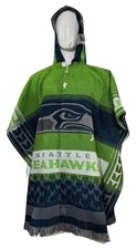 Seattle Seahawks Jorongo Sarape Sudadera con Capucha Poncho Mexicano Artesanal Invierno Talla Única