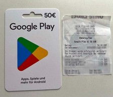 Google Play 50 Euro Guthabenkarte (mit Aktivierungsbeleg) ✔️ NEU ⚡ Blitzversand