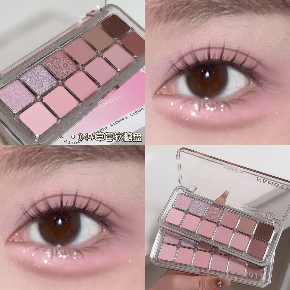 12-Color Matte Eyeshadow Palette in Low-Saturation Tea Apricot Shades. - Image 2 of 4