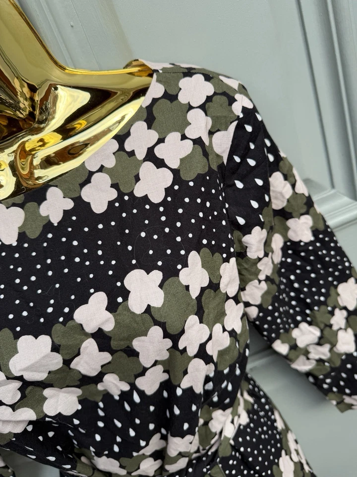 Marimekko  Designer Tunic Dress Size 38 Uk   10 Floral  Tie Waist B3/0420 - Image 3 of 4