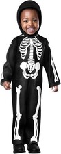 Rubies Boy Skeleton Costume Jumpsuit and HoodChild's Costume Size L 8-10