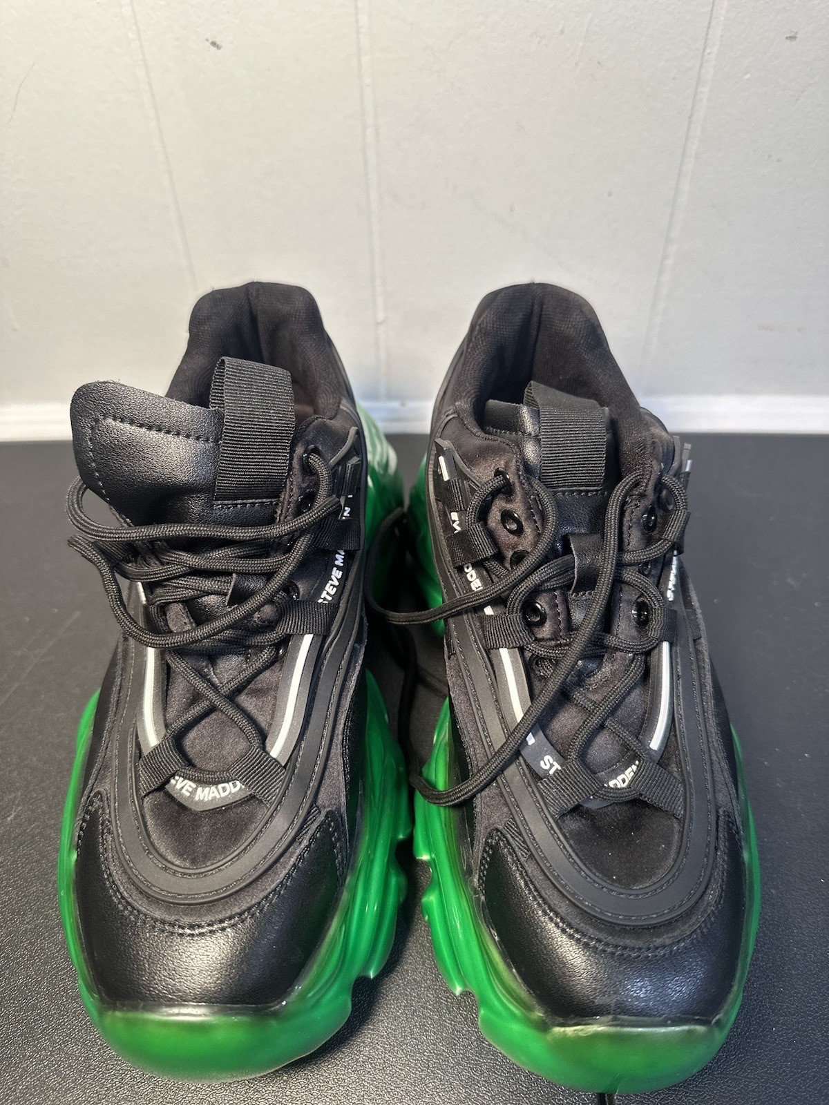 Steve Madden Revel Women's Athletic Black Green Size 7M Rare Raver EDM EDC image 9