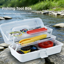 3-Layer Fishing Tackle Box with Lockable Design for Hooks and Small Gear