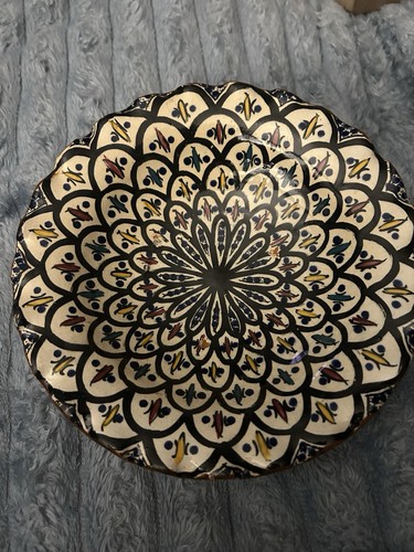 Moroccan ceramic bowl, Hand Made and Painted ~ Artisan ~ Never Used