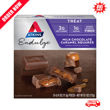 Atkins Endulge Treats, Caramel Chocolate Squares, Low Carb and Low Sugar Snacks,