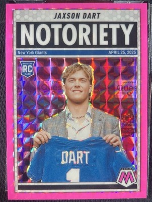 Jaxson Dart 2025 Panini Mosaic Rookie Pink Fluorescent Prizm