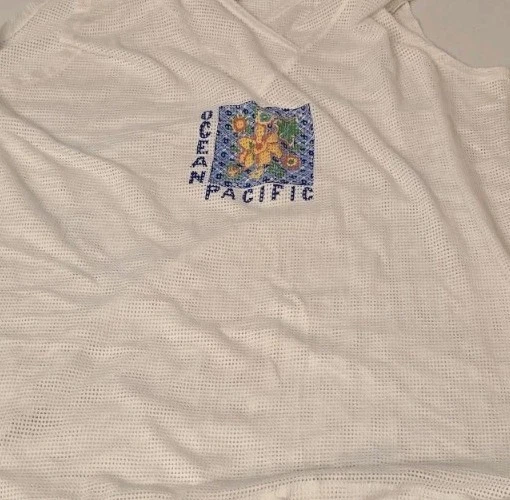 Camisa vintage OP Ocean Pacific para hombre blanca con capucha malla jersey sin mangas años 80 Foto 4 de 4