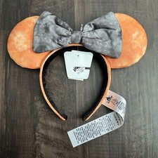 Disney Parks Halloween 2022 Orange  Black Tie Dye Minnie Ears Headband NWT NEW