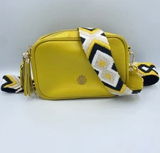 Jean Pierre Klifa Leather Side Crossbody Bag Mustard Retail $168 Excellent Cond
