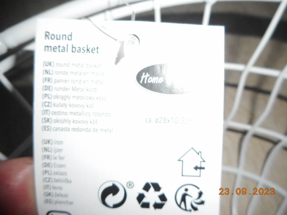 Deko Draht Korb Weiß  : 28 x 19,5 cm Metallkorb Drahtkorb Aufbewahrungskorb - Bild 4 von 4