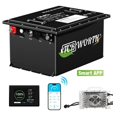 36V 105Ah Golf Cart LiFePO4 Lithium Battery 200A BMS 15000+ Cycle+20A Charger