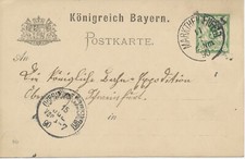 BAYERN "MARKTHEIDENFELD" K1 n. "OBERNDORF-SCHWEINFURT" ABART 1890