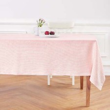 Linen Tablecloth for Spring and Easter, Dining, Solid, Narrow Stripe