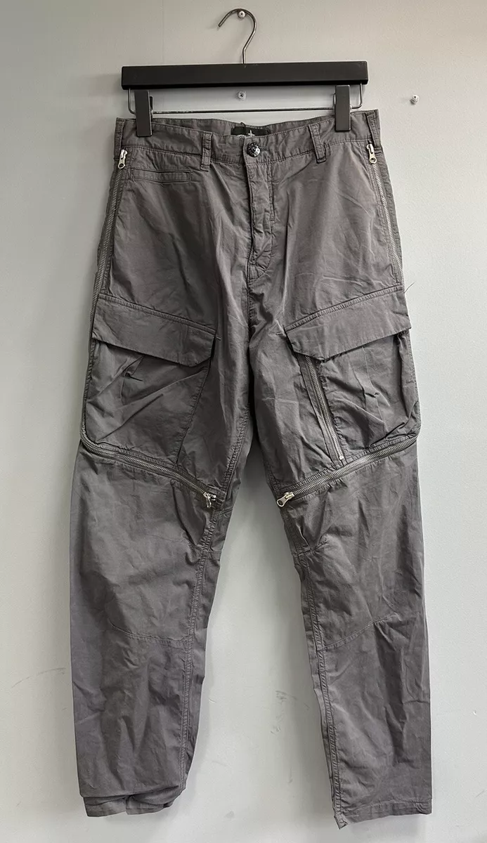 Stone Island Drop Crotch Cargo Pants NO BADGE Mens Grey Size 44 28 W REF107