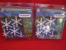 Vtg Set Of 2 The Beadery Snowflakes Bead Ornament Kit New 5672