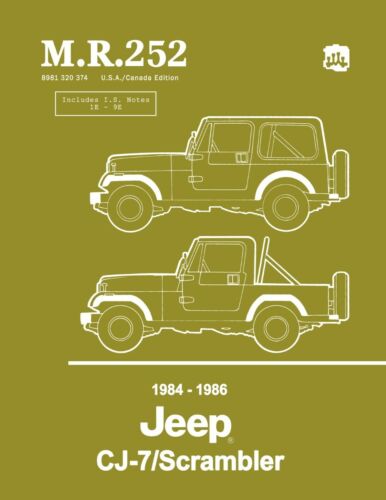 Jeep CJ-7 1986/Manual de tienda Scrambler - M.R. 252 - Imagen 1 de 2