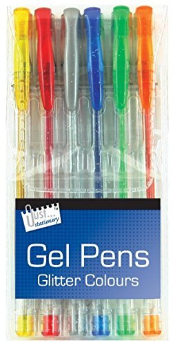 2 X Just Stationery Glitter Gel Ink Pen (Pack of 6)