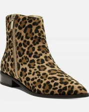 Sole Society Women's Cadyna Suede Pointed Toe Stacked Heel Ankle Bootie 6.5