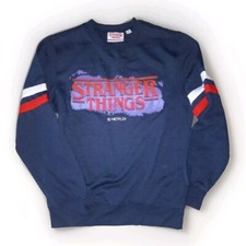 WOMEN'S TEEN STRANGER THINGS Navy Blue Crew Sweatshirt Size SMALL NEW w/ TAG NWT