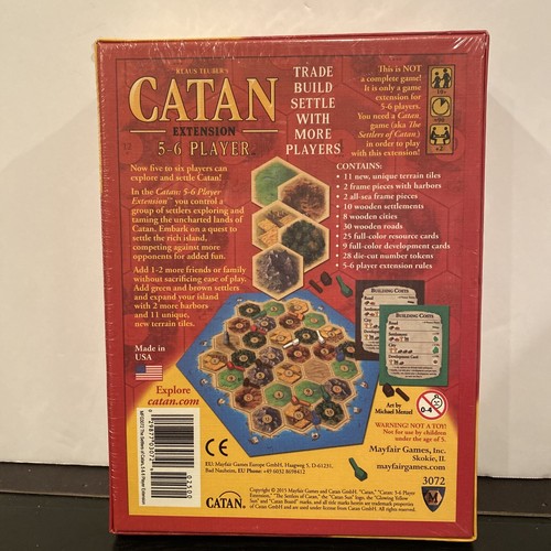 Klaus Teuber’s Catan ~Extension 5-6 Player New Sealed - Picture 2 of 5