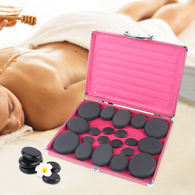 Hot Stone Massage Set Groß Erwärmer Heater Box & 20 Wärmesteine Wärmegerät