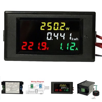 AC 80-300V LCD Digital 100A Volt Watt Leistung Kwh Meter Amperemeter Voltmeter richtig