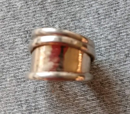 Solid 925 Sterling Silver Wide Band Spinner Ring Handmade (#216)