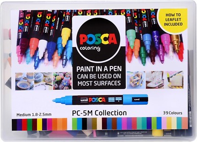 POSCA PC-5M wasserbasierte Permanentmarker Farbstifte - 39er-Pack
