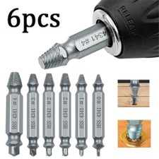 6x Speed Out Broken Bolt Remover Screw Extractor Drill Bits Guide Set Hand Tools