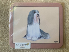 ONLY 1 LEFT - New Bearded Collie Dog MOUSE PAD NonSlip on Plain Beige Background