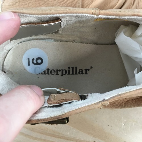 Stivaletti Caterpillar donna 9 larghi bianca beige comodi casual blocco - Foto 14 di 17