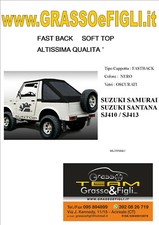 Fast Back Soft Top Nero Suzuki Samurai Santana Sj410 Sj413 Altissima Qualità