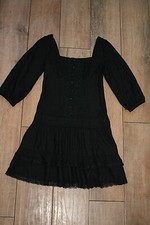 MANGO ruffle dress SIZE S 8 10 tiered lace trim peasant skater quirky