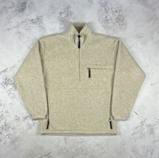 Montbell Cream Oat 1/2 Zip Lined Polartec Climaplus Fleece Jacket Size Medium M
