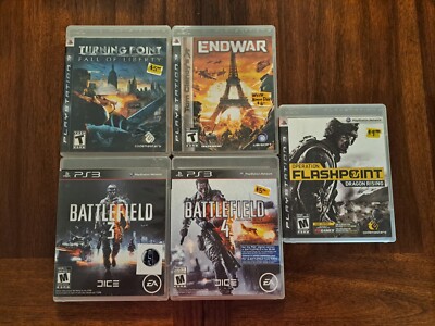 5 Game Ps3 Lot - Battlefield 3 & 4 - Flashpoint - Endwar - Turning Point 