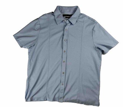 Perry Ellis Mens XL Blue Casual Preppy Slim Fit Stretch Button