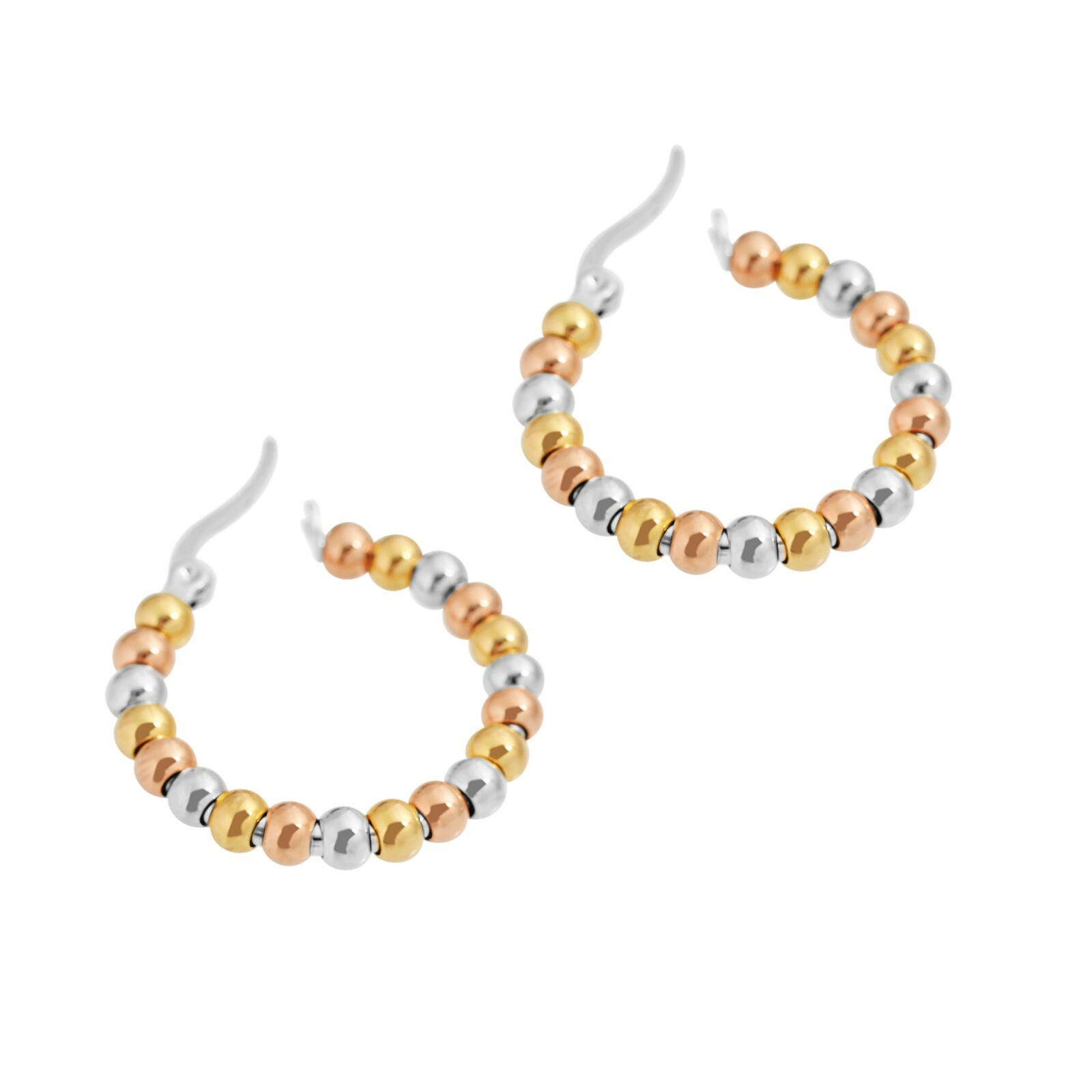 Edforce Stainless Steel Beads Hoop Earrings (27mm) eBay