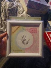 Carter's Child of Mine SHADOWBOX HANDPRINT KIT Girl or Boy WHITE FRAME 7.5x7.5x2