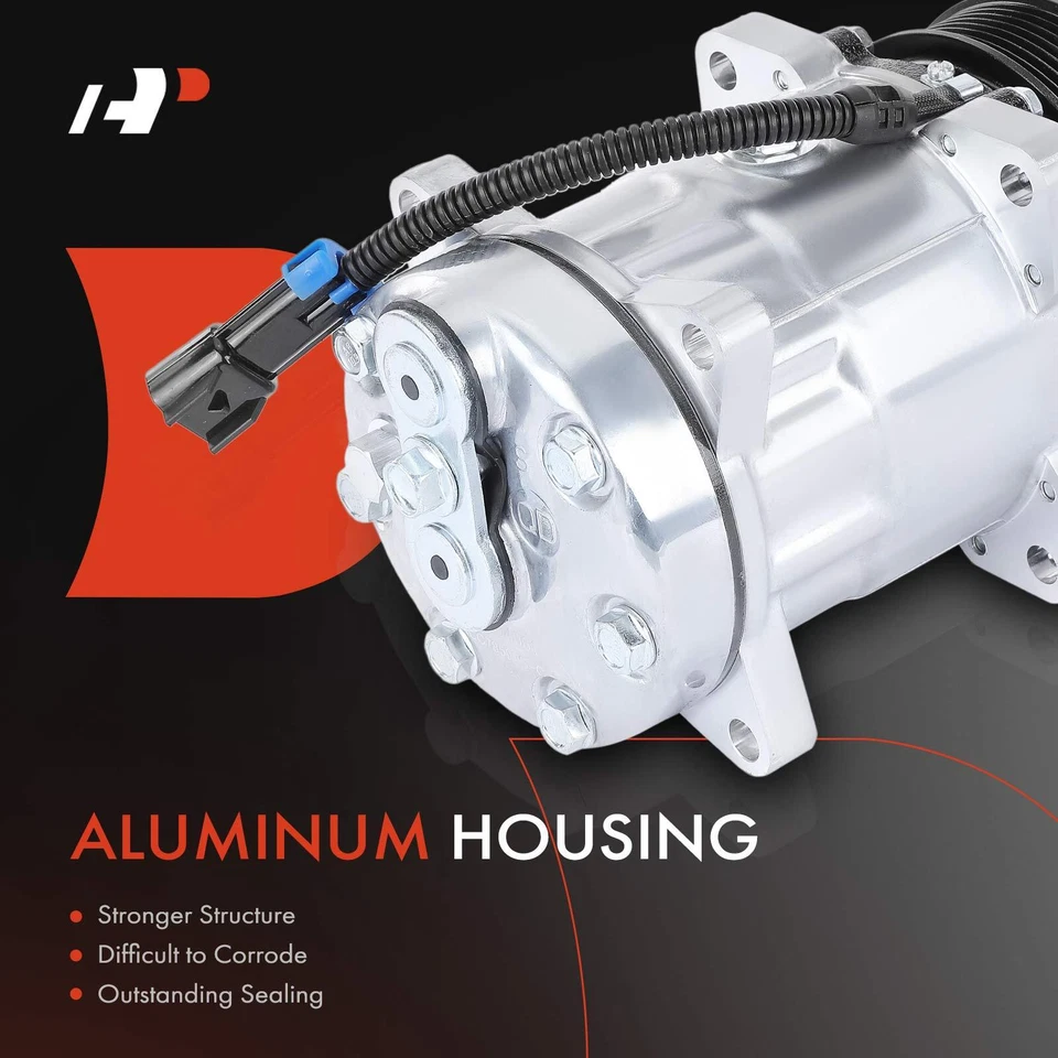 A-Premium AC Compressor w/Clutch for Chevy C60 Kodiak GMC C6000 Topkick 94-98 00 - Image 3 of 4