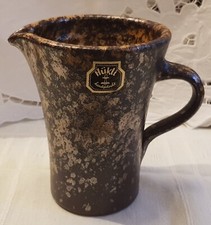 Keramik Krug von H&uuml;kli, 403/15, handgedreht, braun-beige glasiert,  &Oslash; 12 x 15 cm