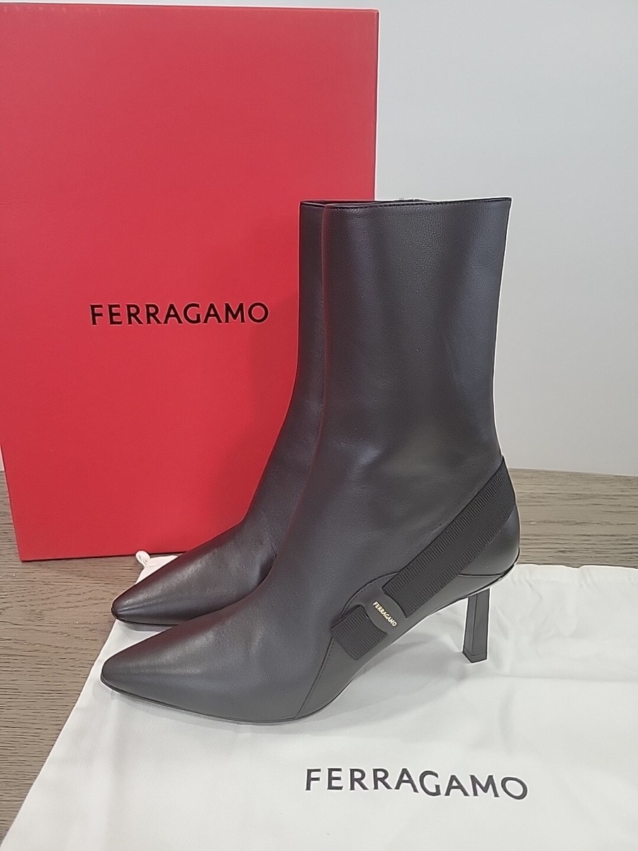 Salvatore Ferragamo Womens Black Virgilia Boot Bootie Zipper Salvatore Ferragamo Womens Black Virgilia Boot Bootie Zipper