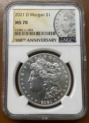 2021 D Morgan Silver Dollar - Privy Mark NGC MS70 RARE Denver ~