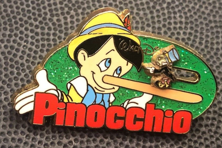 Disney pin 12486 Pinocchio Jiminy Cricket slider 12 Months of Magic nose *1