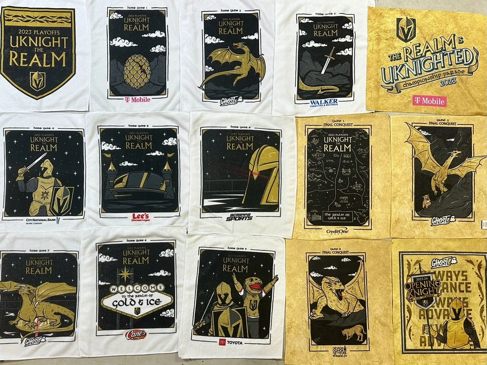 Todas las 15 Vegas Golden Knights 2023 Copa Stanley Playoff Juego Rally Toallas Desfile Foto 2 de 2